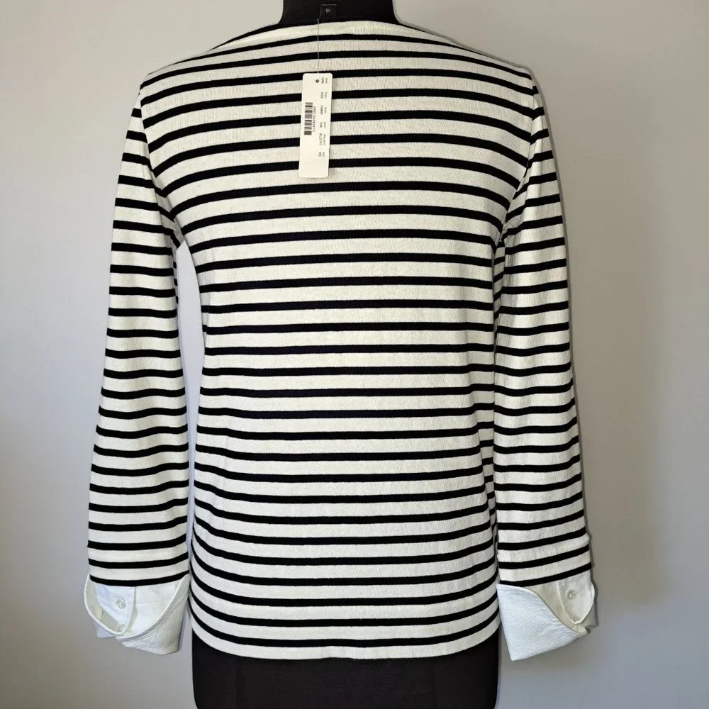 J.Crew Women Sweater Navy and White Stripes Long Sleeve Size XS NWT